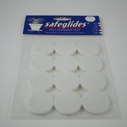 1-1/8"(28mm) Self Adhesive Floor Protector - White, 12/pkg